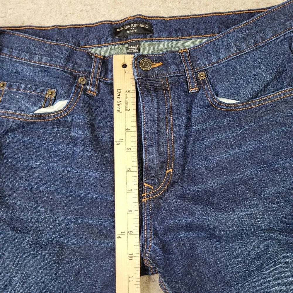 Banana Republic Slim Fit Jeans Mens 34x32 Blue Dark Wash Denim